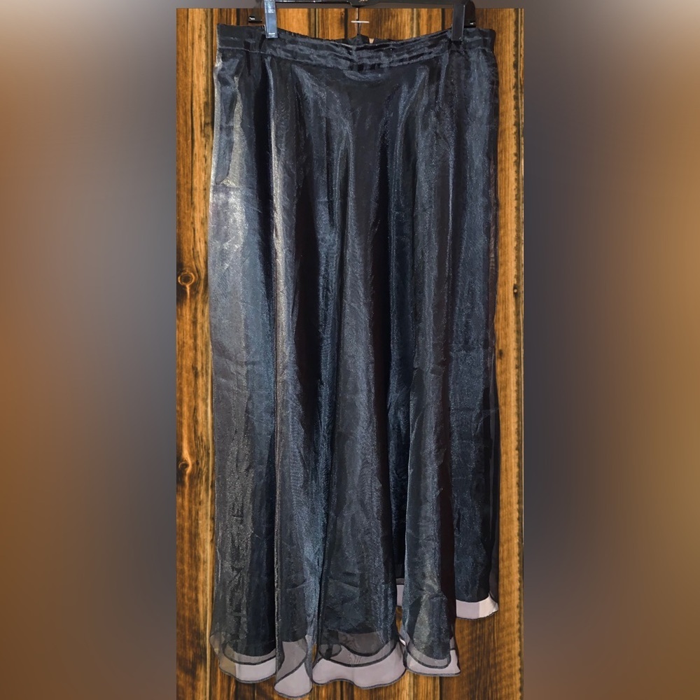 2 piece costume set~ Black Chiffon Vintage 90s Glam Maxi Skirt with long sash